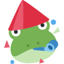 :U1f973-partyingFrog: